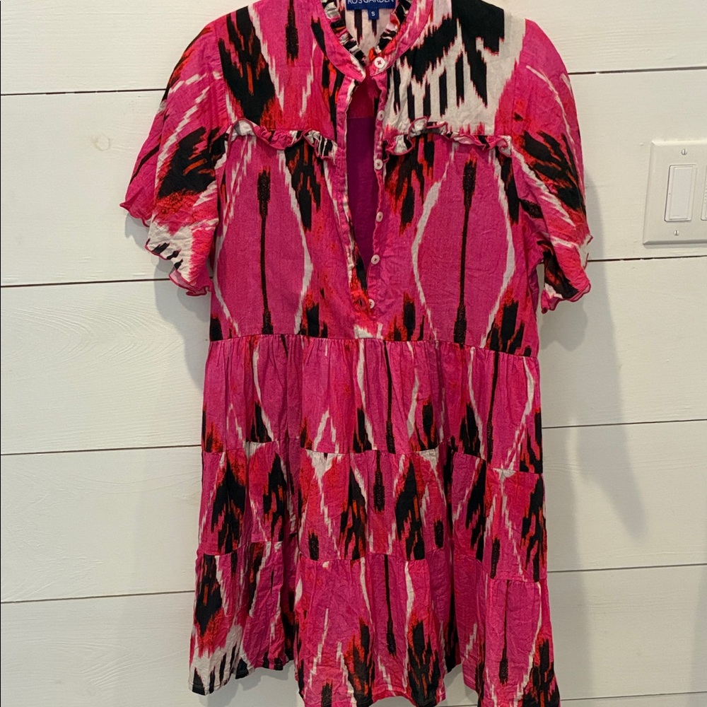 Vibrant Pink Patterned Dress